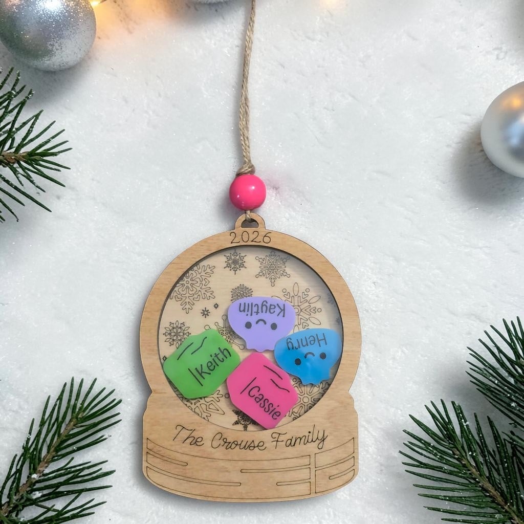 Squishy Family Shaker 2026 Christmas Ornament Personalized