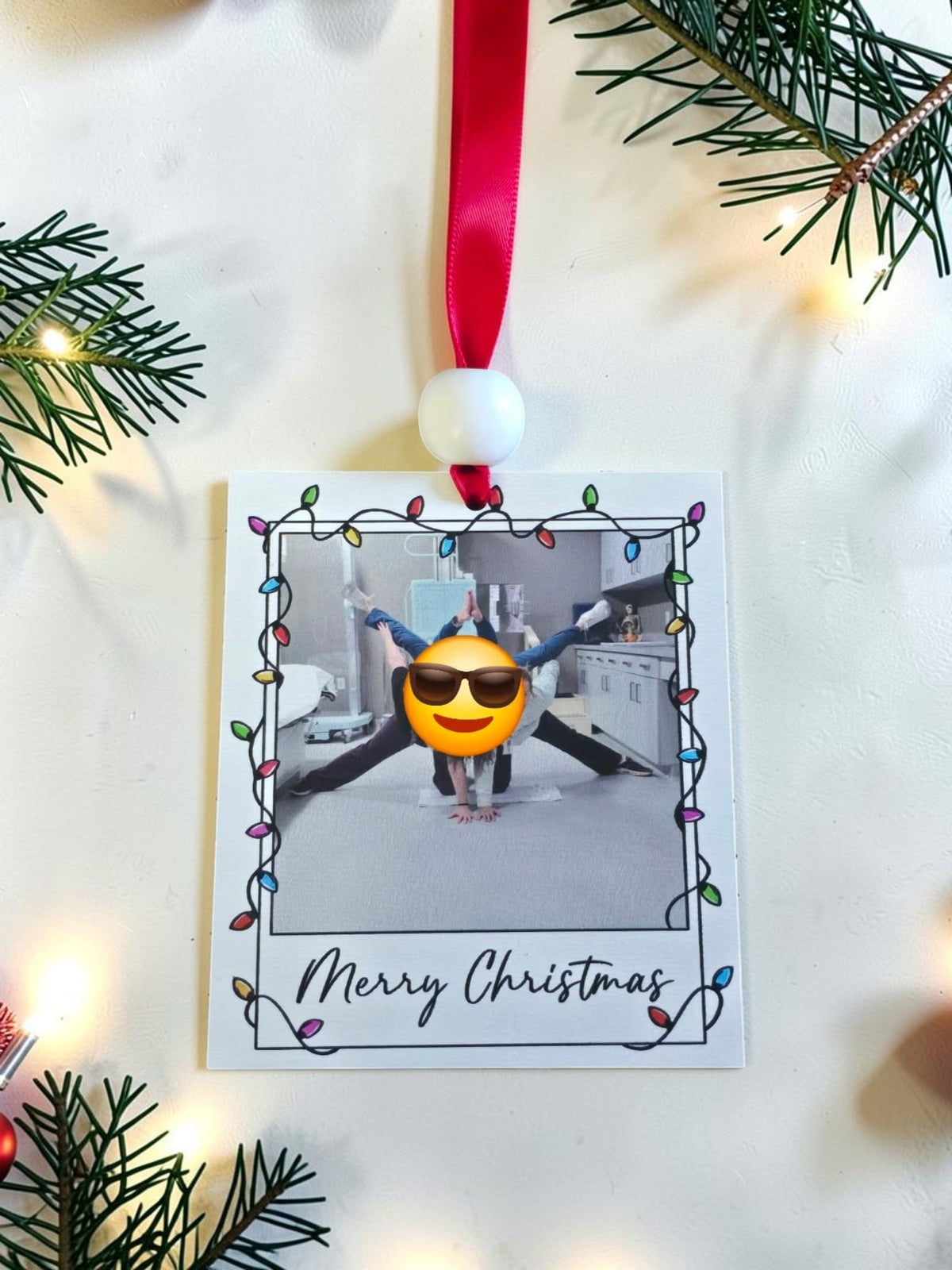 UV printed Photo Merry Christmas Ornament upload