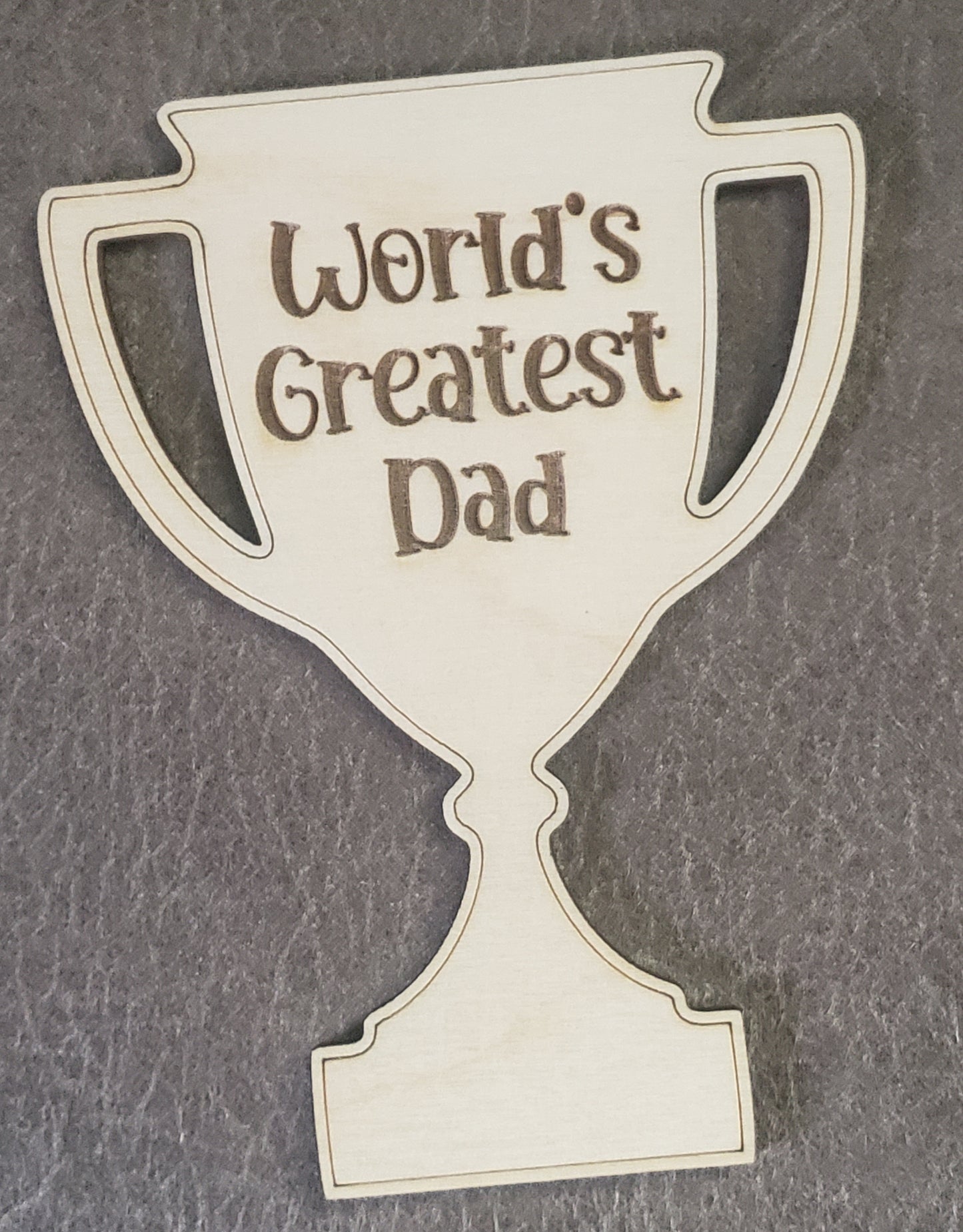 World's Greatest Dad Trophy and Magnet Personalized
