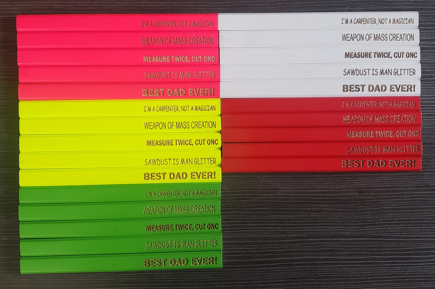 Carpenter Pencils Set of 5 Father's Day Personalized