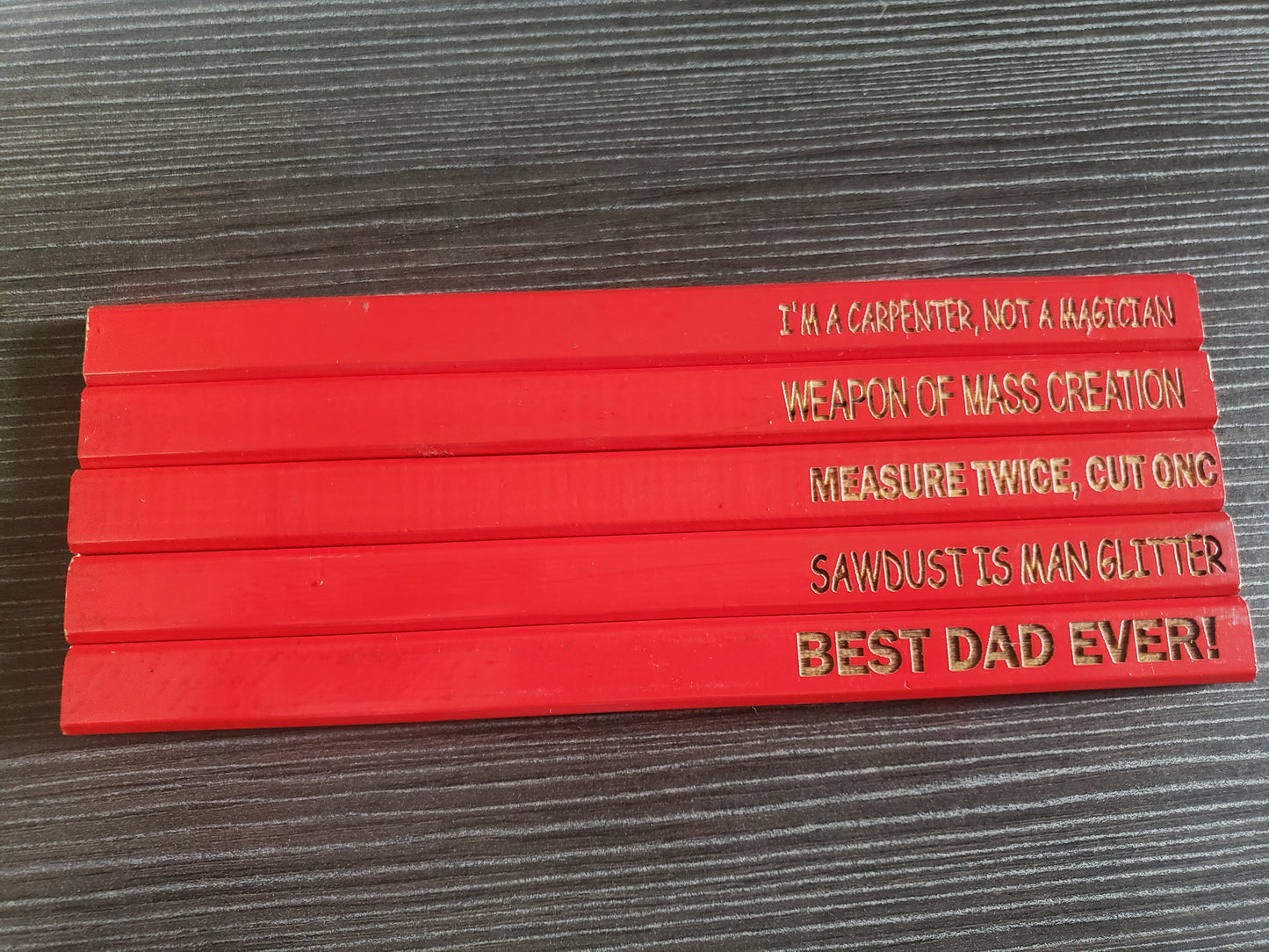 Carpenter Pencils Set of 5 Father's Day Personalized