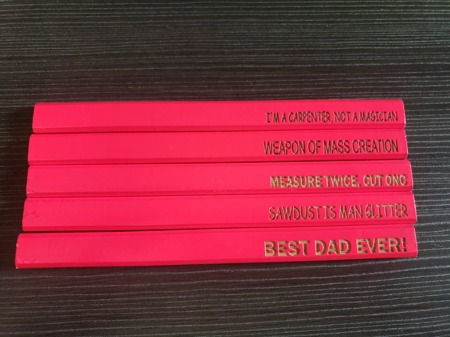 Carpenter Pencils Set of 5 Father's Day Personalized