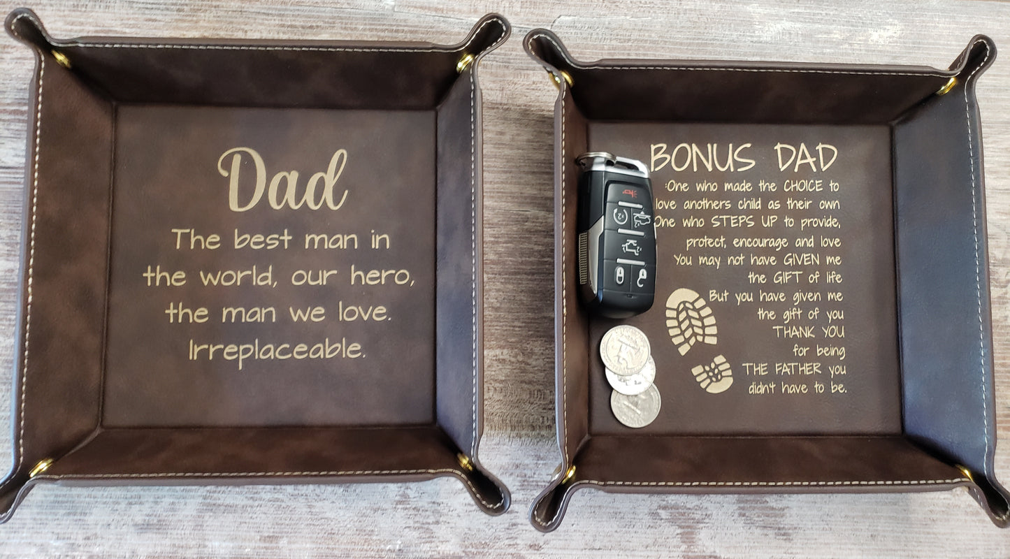 Leatherette snap tray Father's Day Dad Bonus Dad Personalized