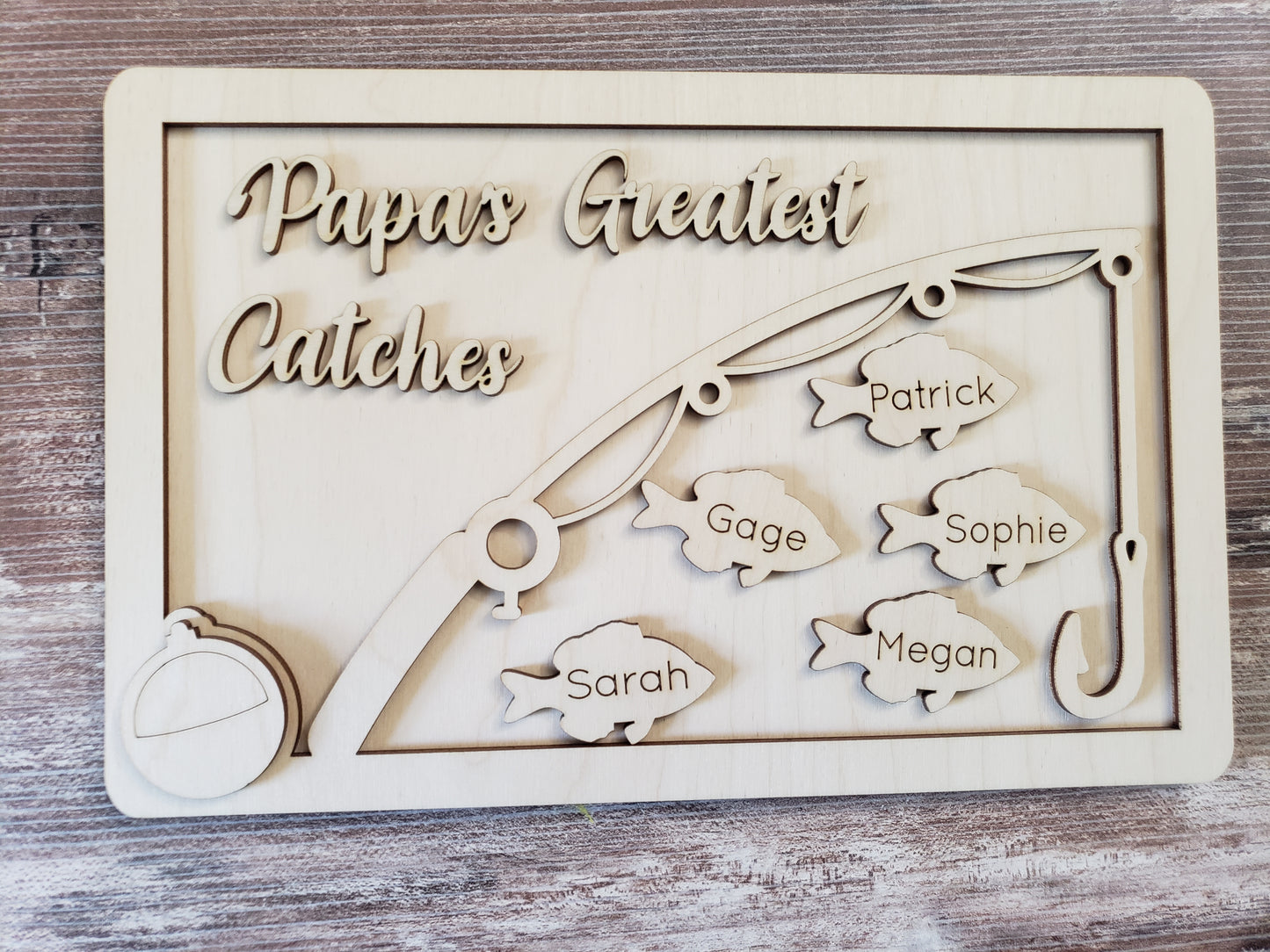 Father's Day Greatest Catches fish Sign Personalized