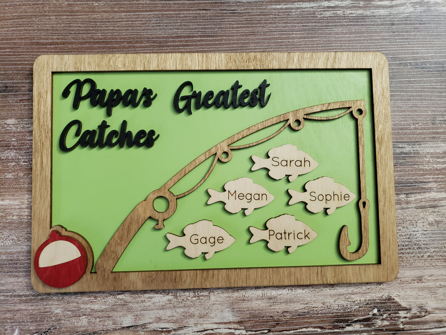 Father's Day Greatest Catches fish Sign Personalized
