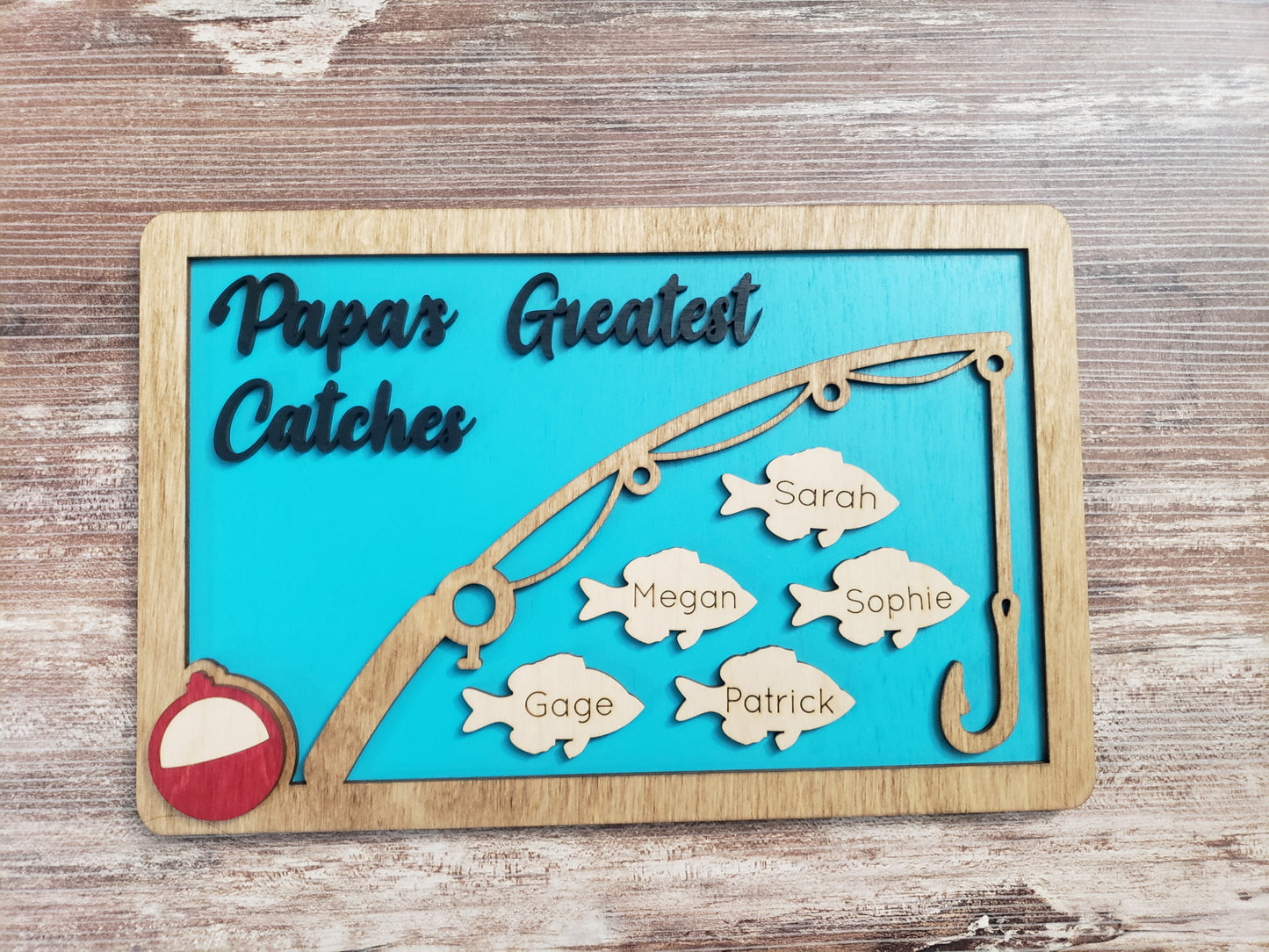 Father's Day Greatest Catches fish Sign Personalized