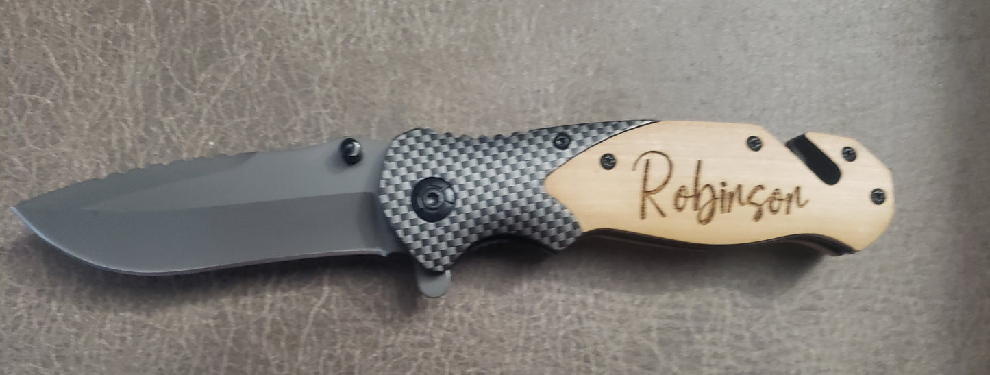 Pocket knives knife Personalized light color only. Dark is sold out!! Non-locking