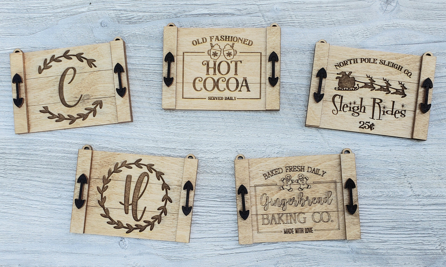 Noodle Board Christmas Ornaments Personalized with letter