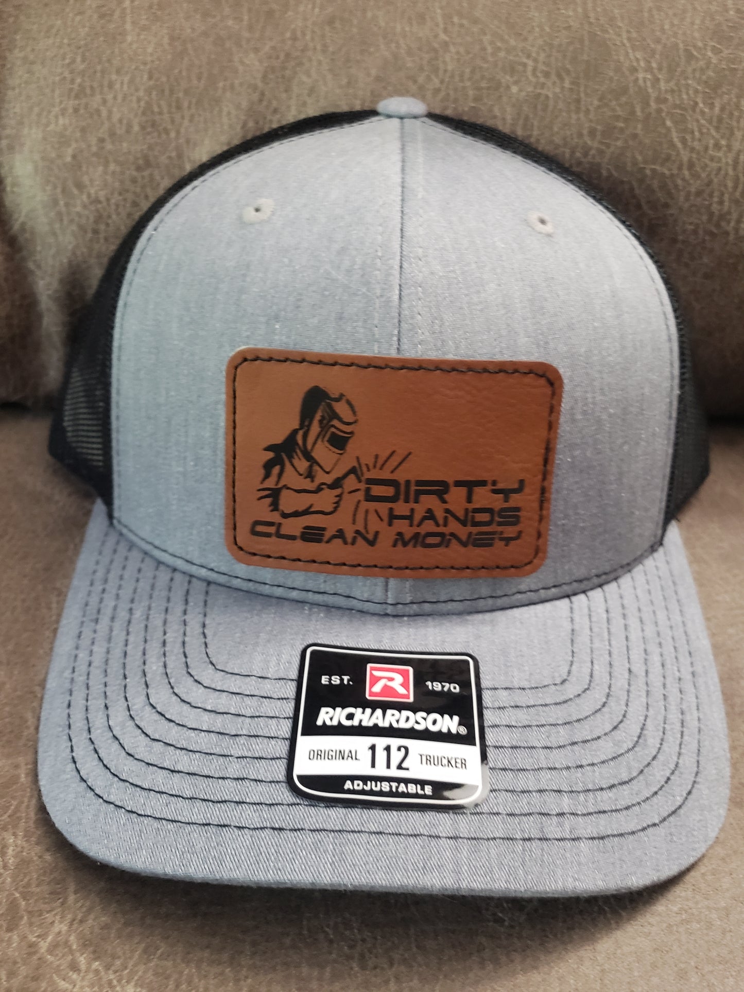 Richardson 112 Hats Dirty Hands Clean Money Work Lineman Welding