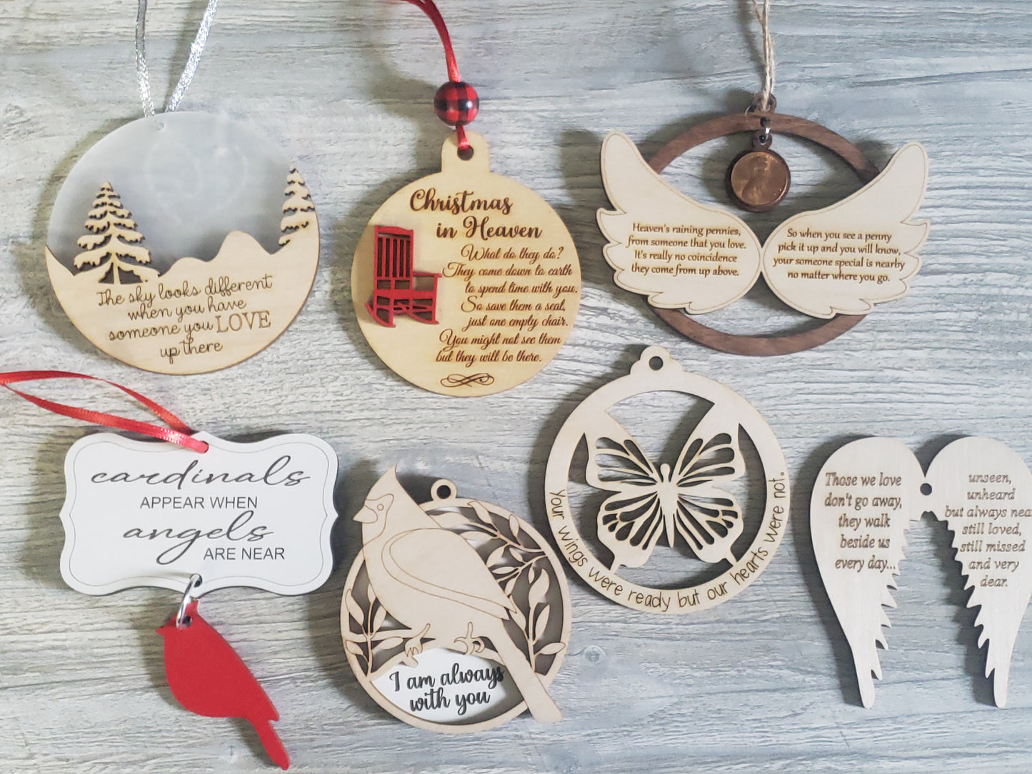 Memorial Christmas Ornament Bundle of 7
