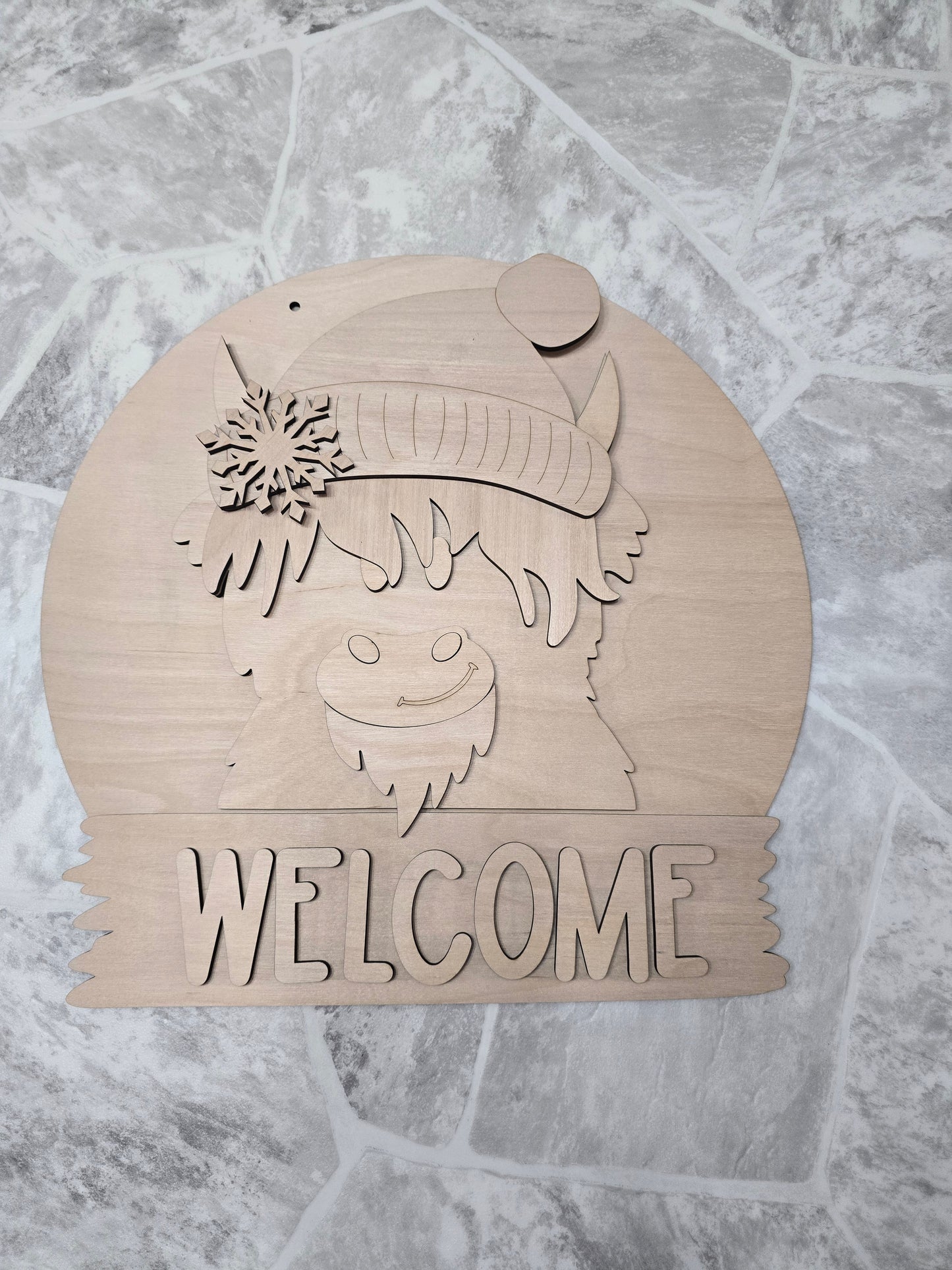 Highland Cow Interchangeable Head Wear Door Hanger DIY