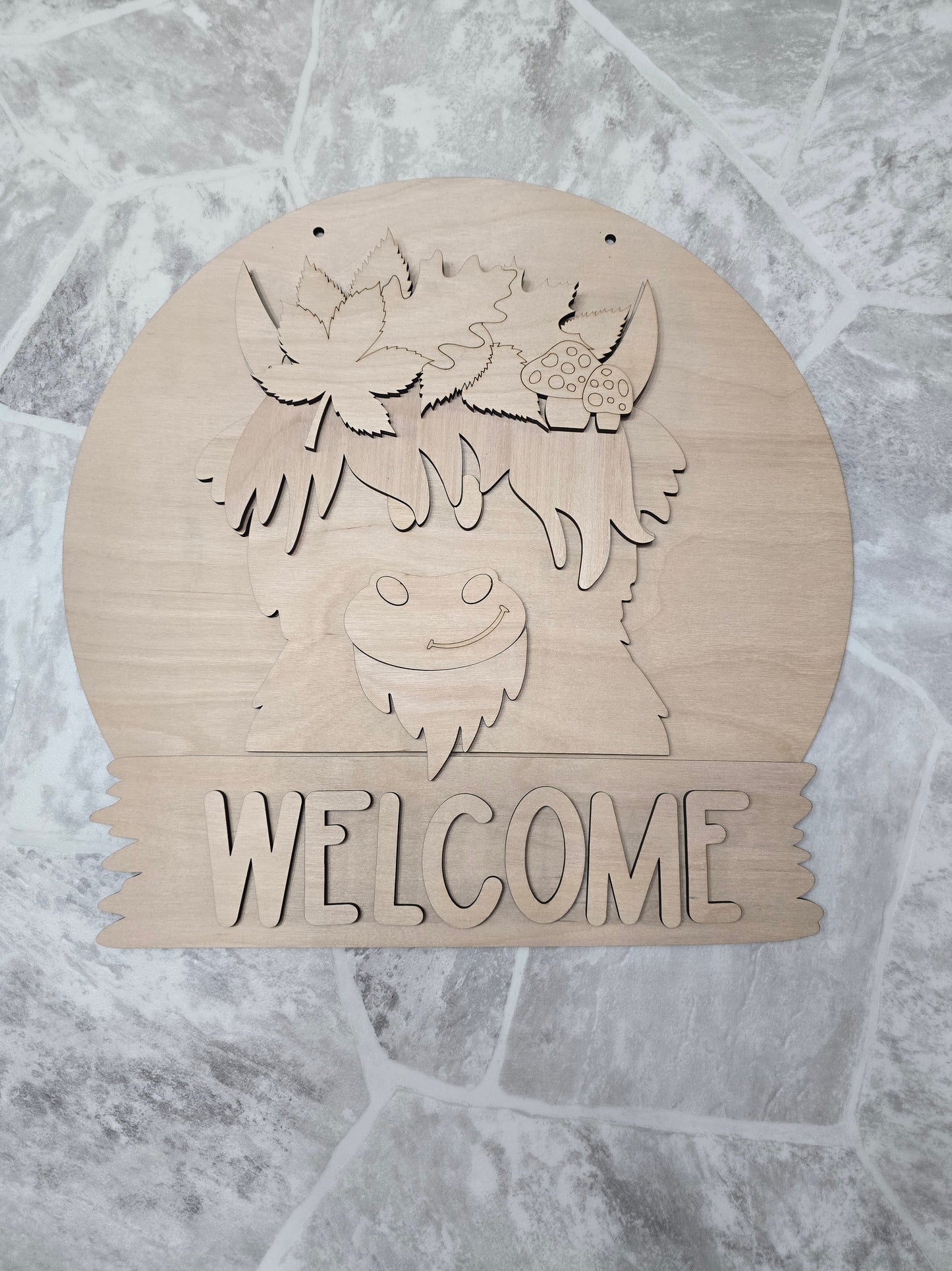 Highland Cow Interchangeable Head Wear Door Hanger DIY