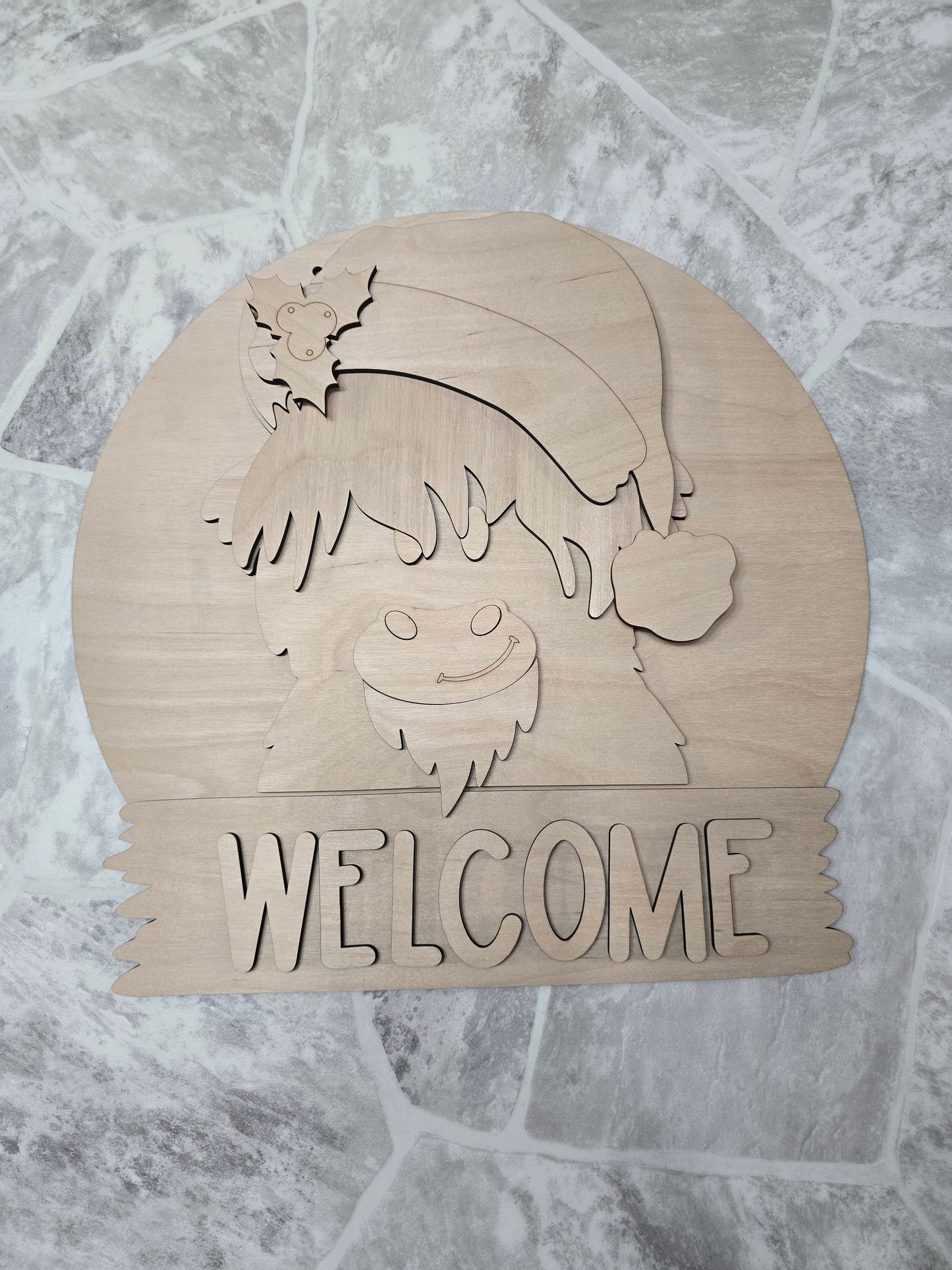 Highland Cow Interchangeable Head Wear Door Hanger DIY