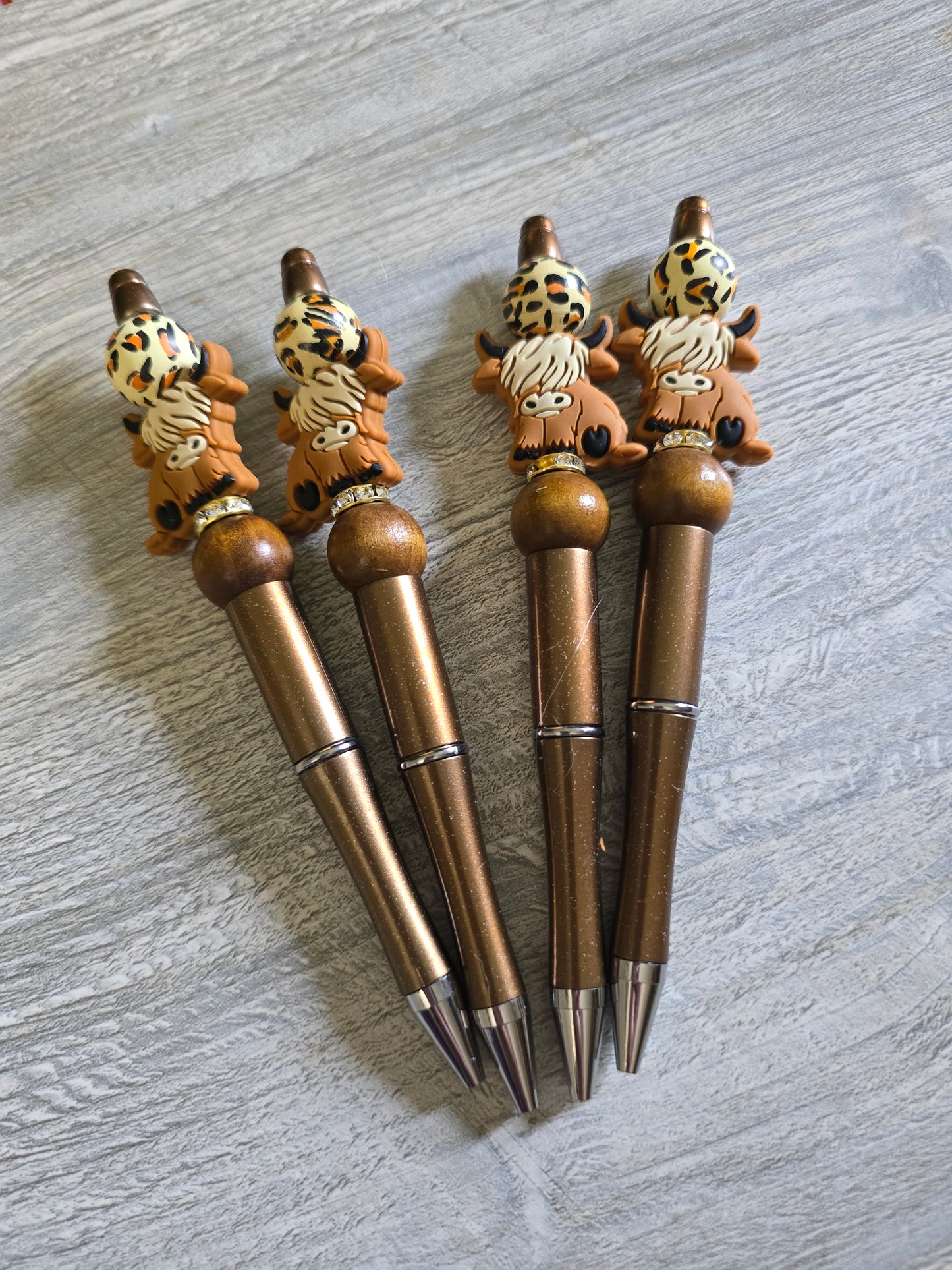Highland Cow Beaded pens