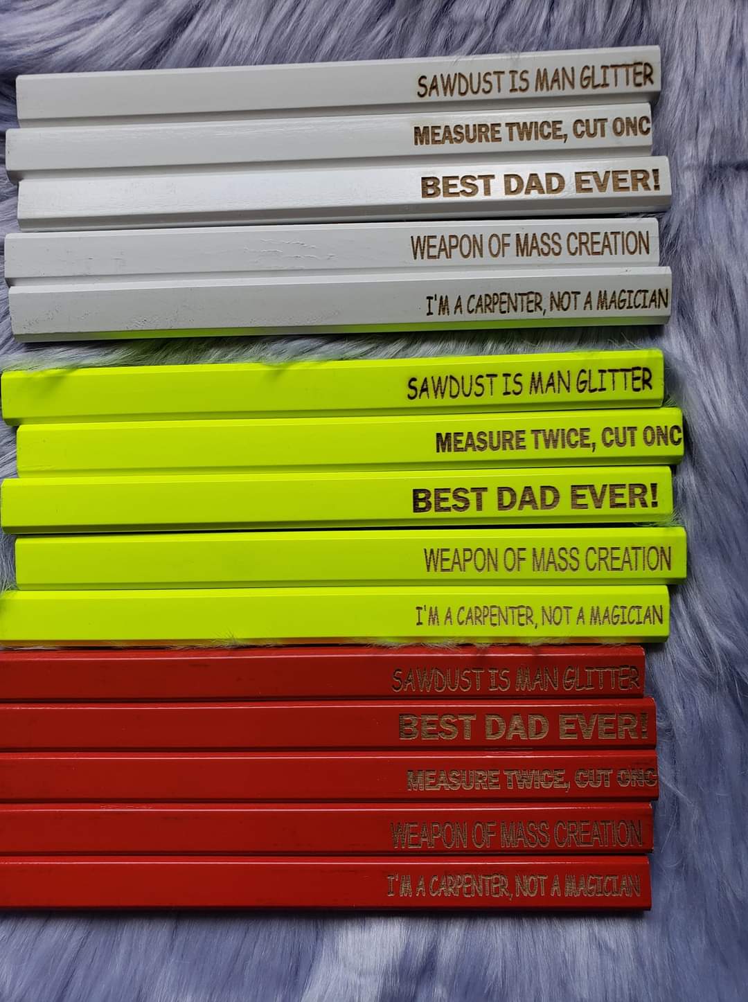 Carpenter Pencils Set of 5 Father's Day Personalized