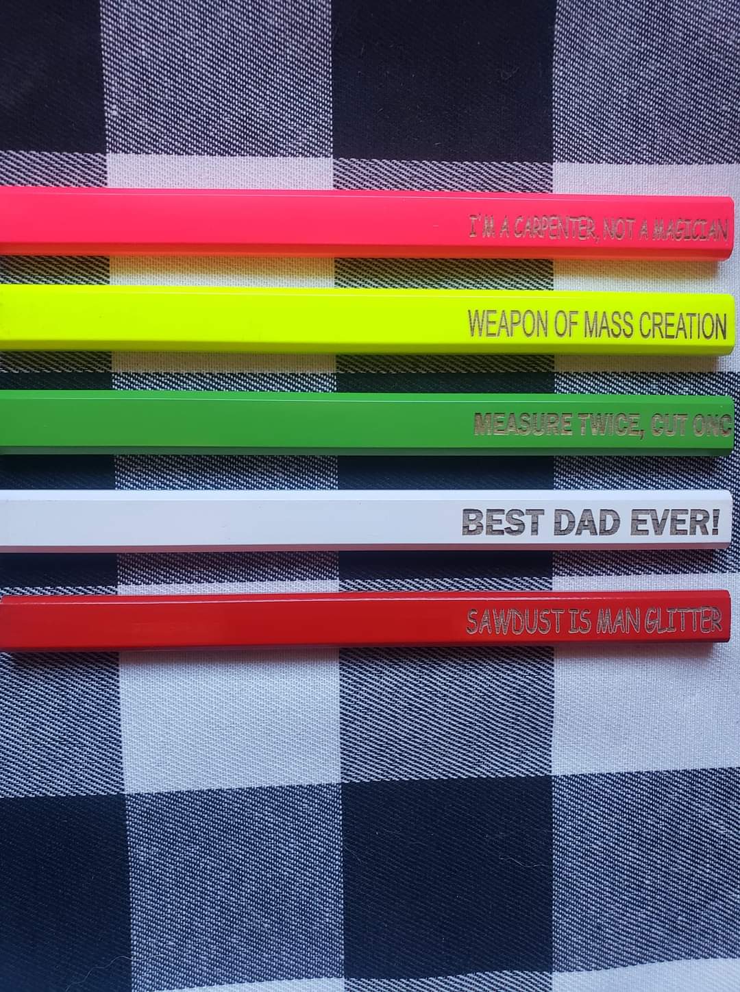 Carpenter Pencils Set of 5 Father's Day Personalized
