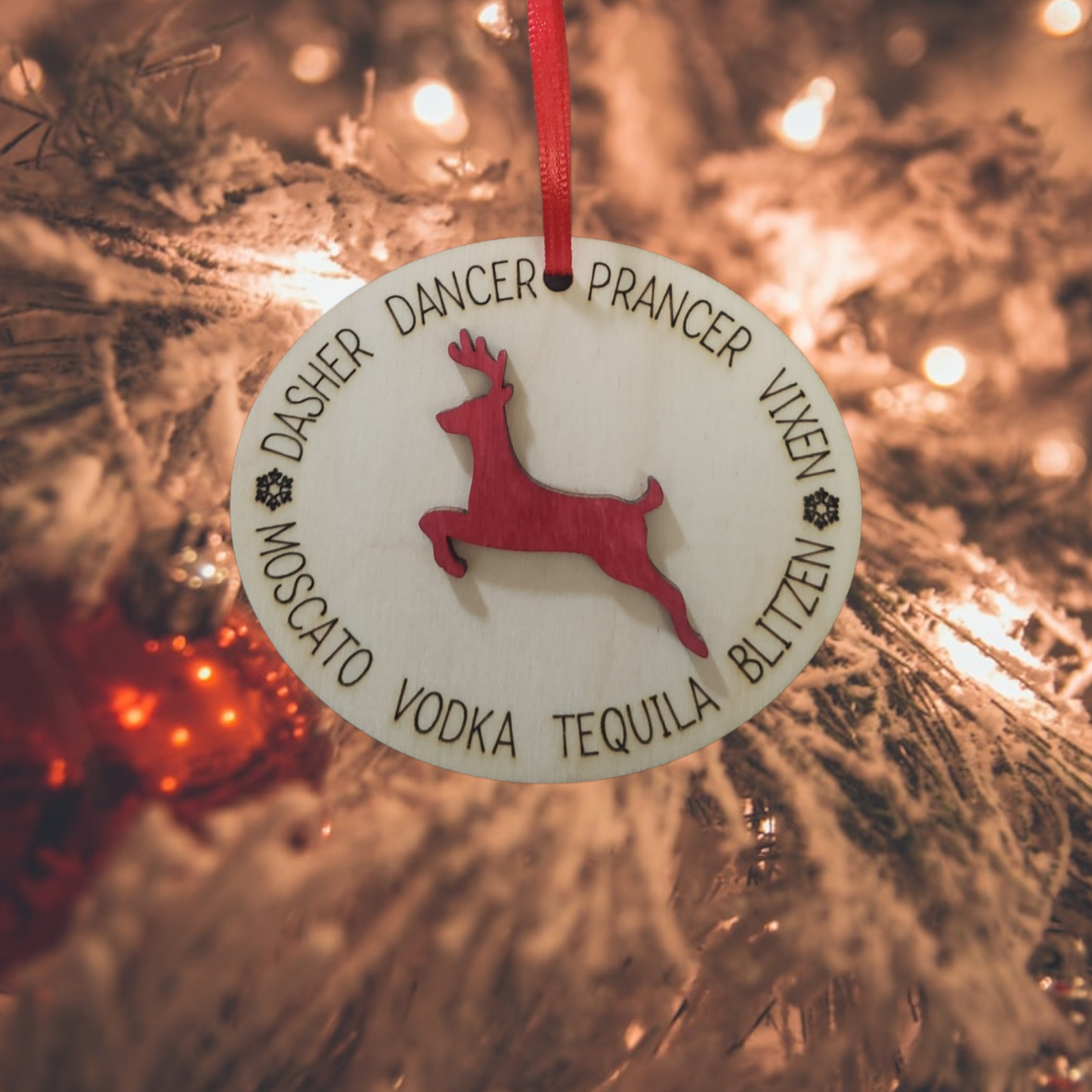 Reindeer alcohol Christmas ornament