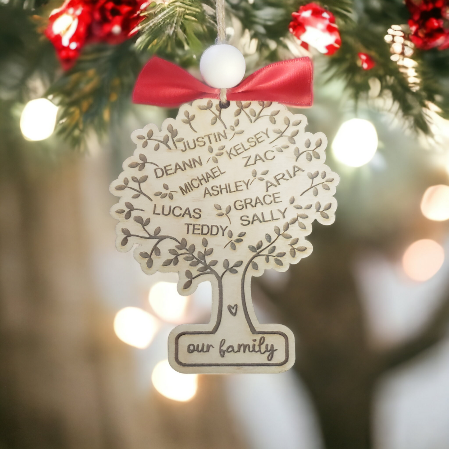 Our Family Tree Christmas Ornament Personalized