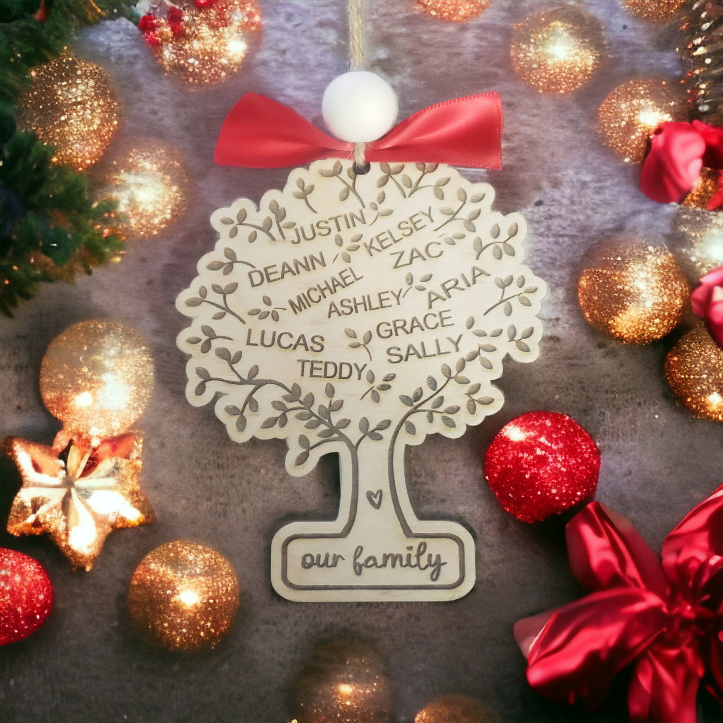Our Family Tree Christmas Ornament Personalized