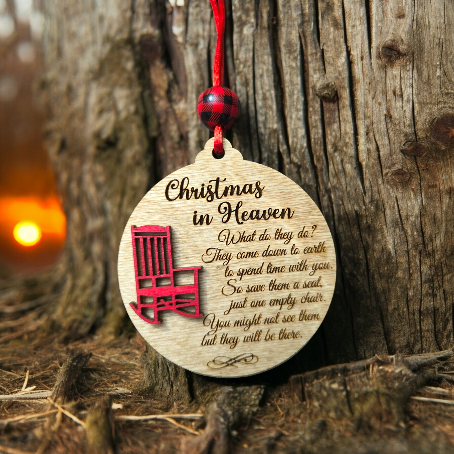 Stained Christmas In Heaven with Bead Memorial
