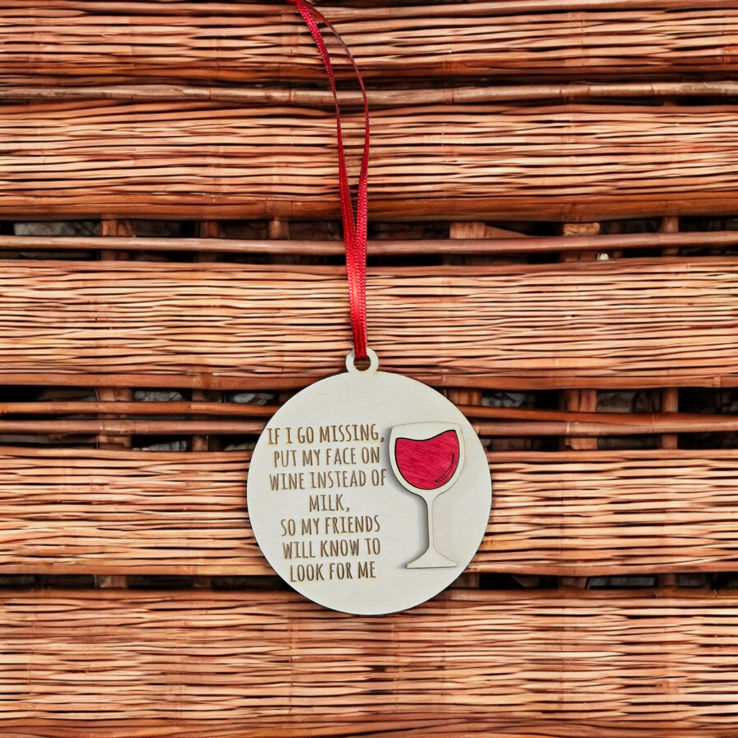 If I go missing wine Christmas Ornament