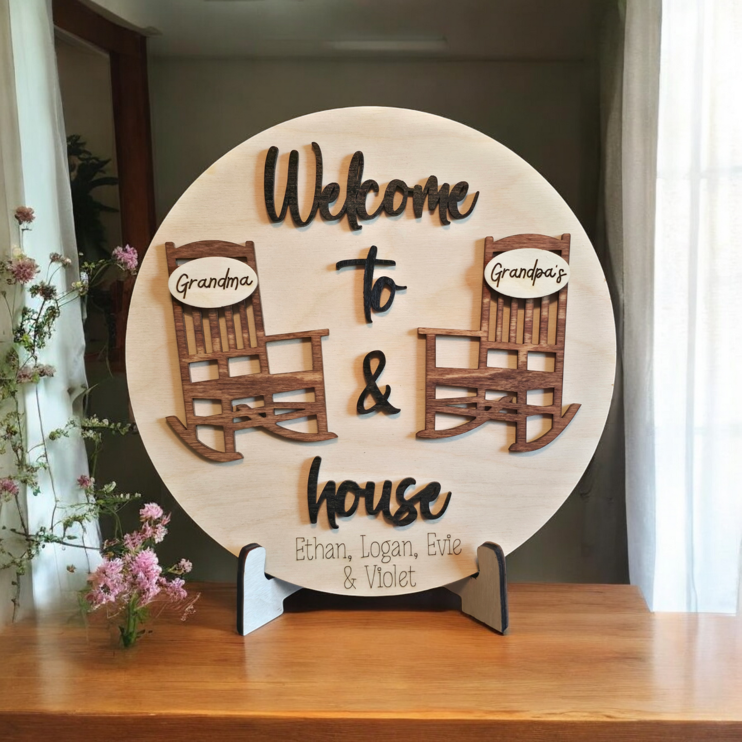 Welcome to Grandparents house Sign Personalized rocking chairs