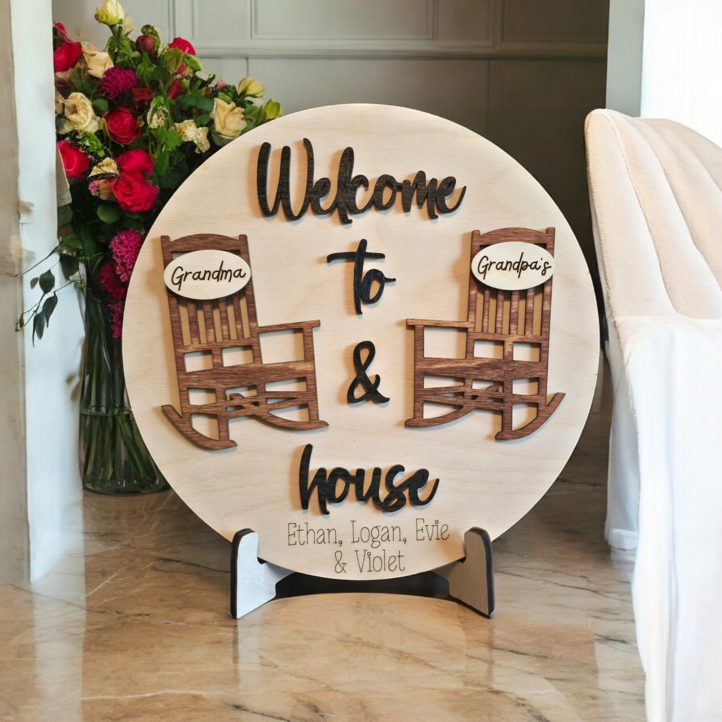 Welcome to Grandparents house Sign Personalized rocking chairs