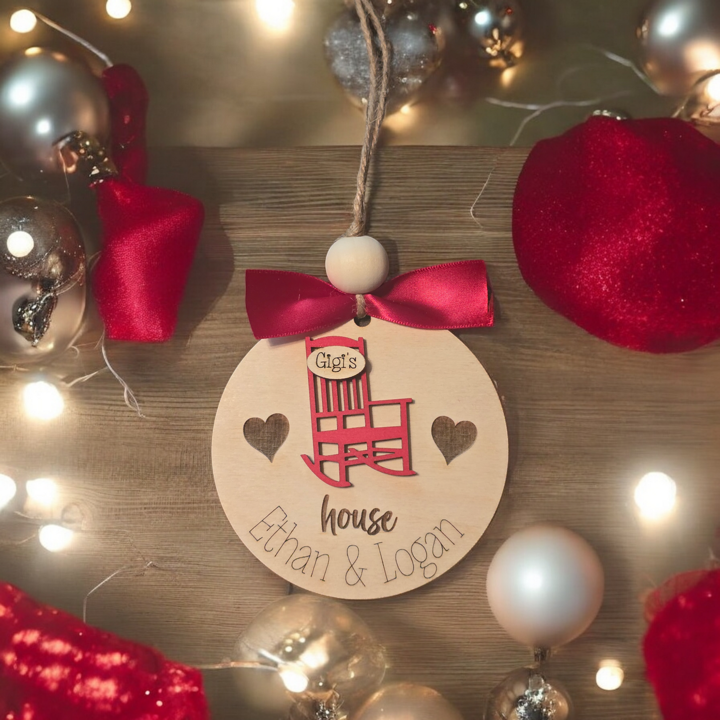 Grandparents Chair Christmas Ornament Personalized