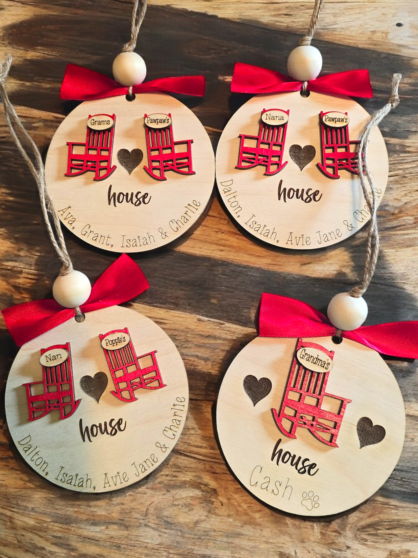 Grandparents Chair Christmas Ornament Personalized