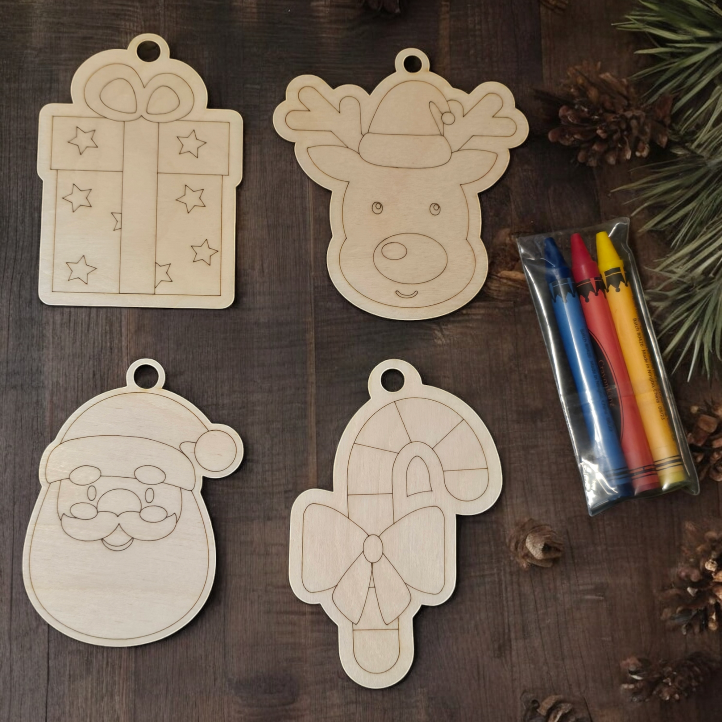 Kids Paint or crayon Kit Christmas Ornament