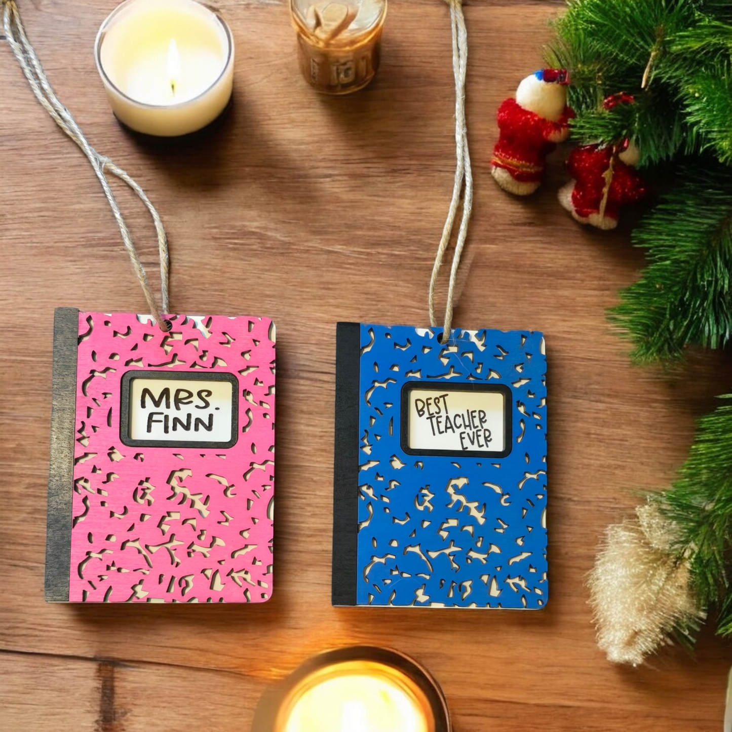 Teacher Notebook Christmas Ornament Personalized