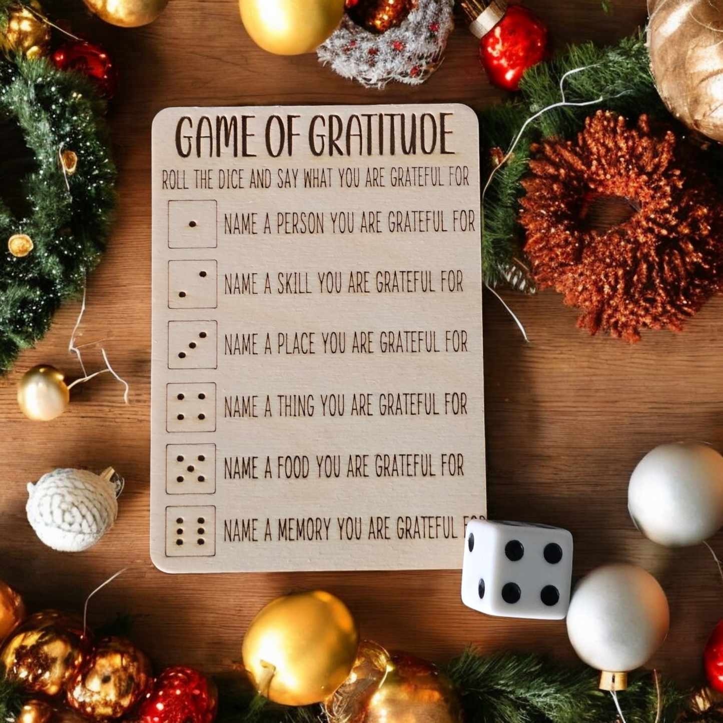 Game of Gratitude Dice Game