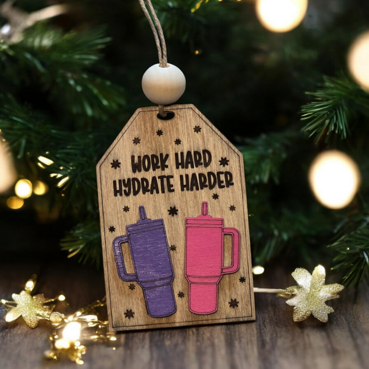 Work hard hydrate harder Christmas Ornament