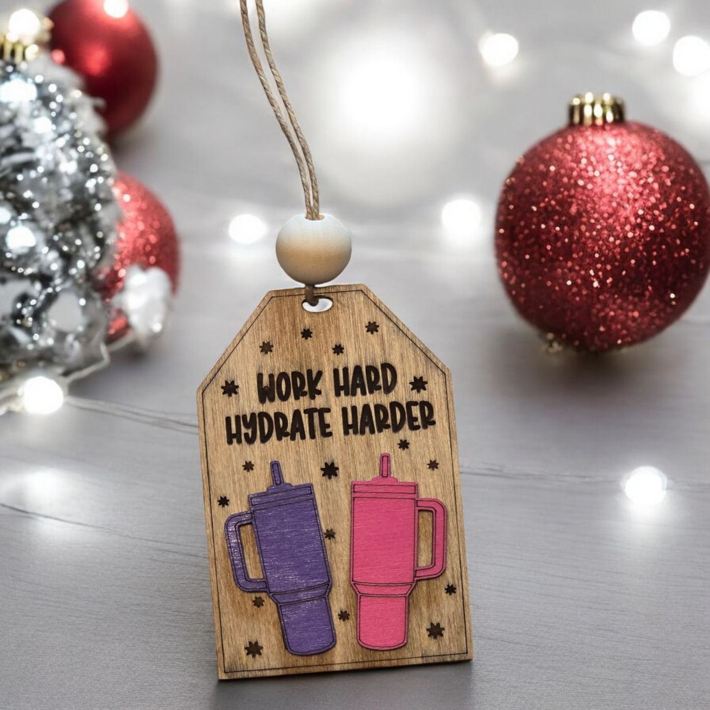 Work hard hydrate harder Christmas Ornament