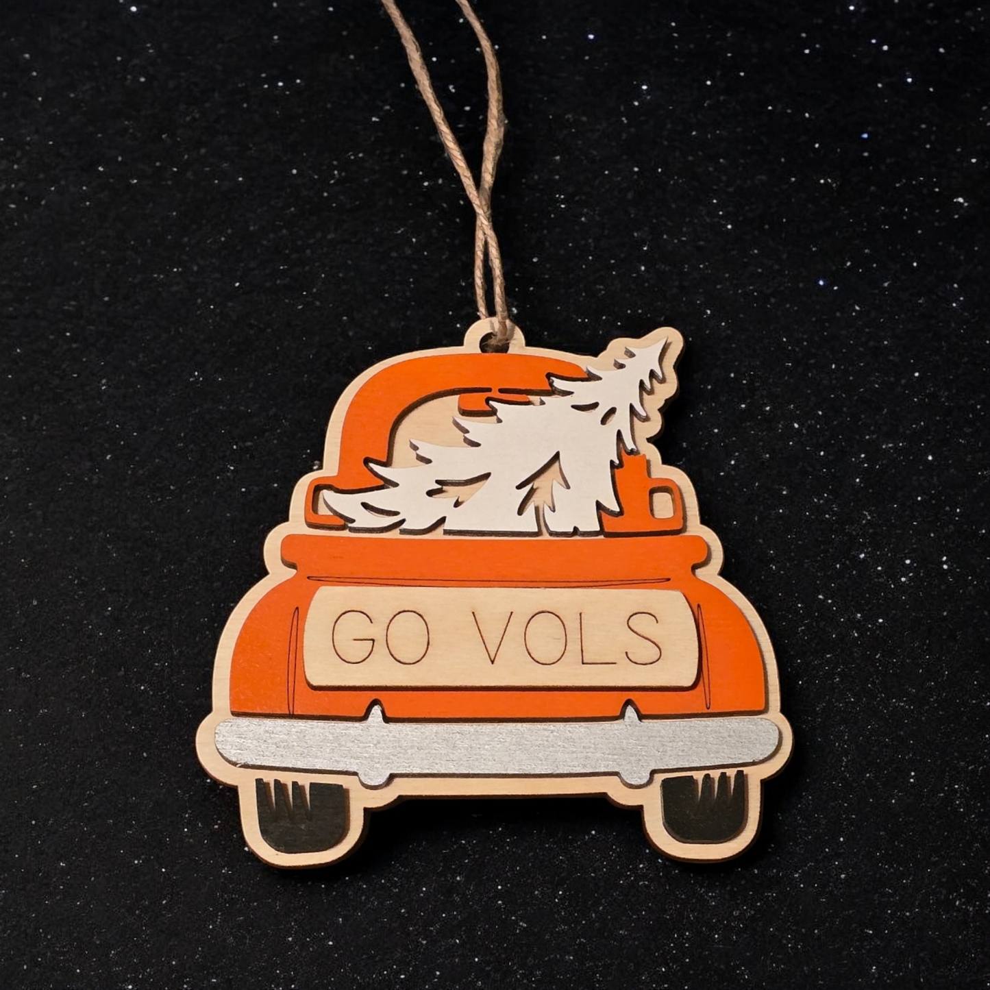 Go Vols Pickup truck and tree personalized Christmas Ornament