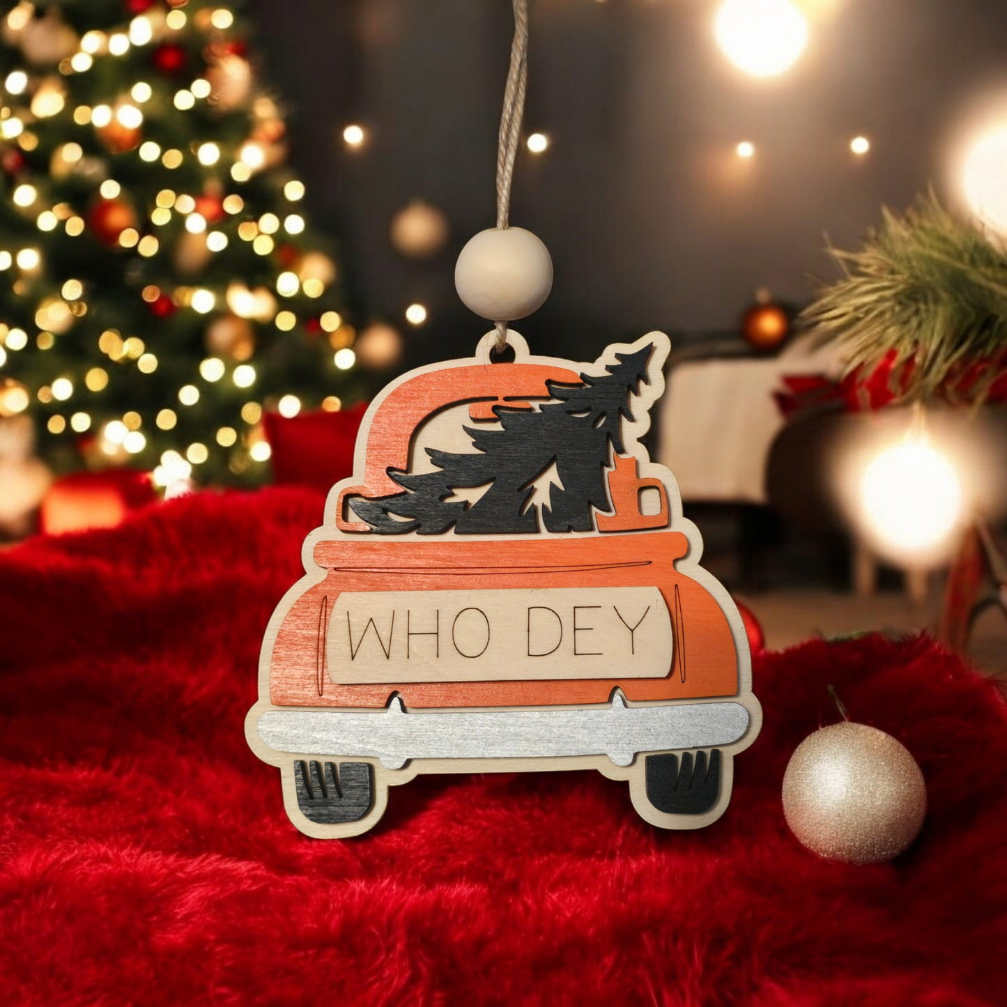 Go Vols Pickup truck and tree personalized Christmas Ornament