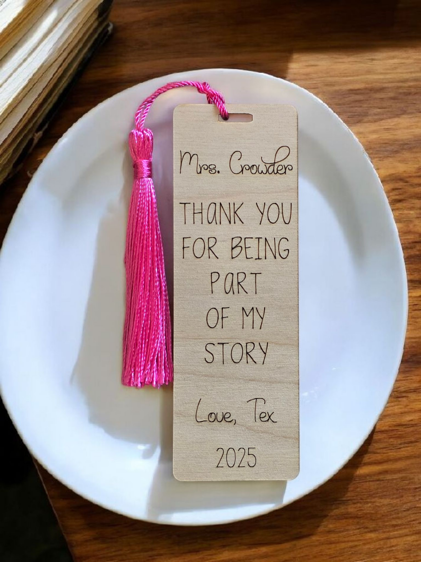 Thank you for being part of my story personalized bookmark