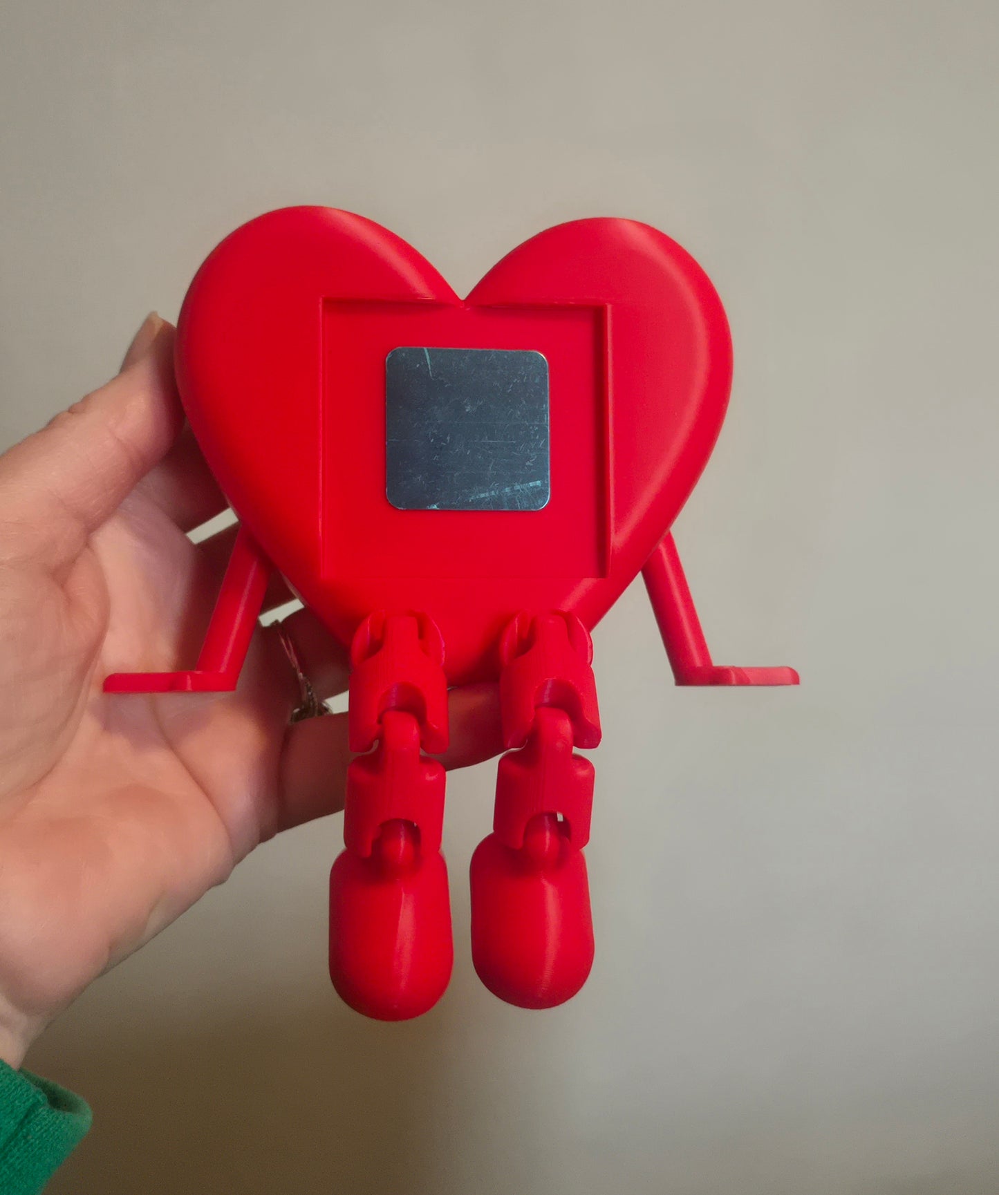 3D printed Heart with articulated legs with picture upload