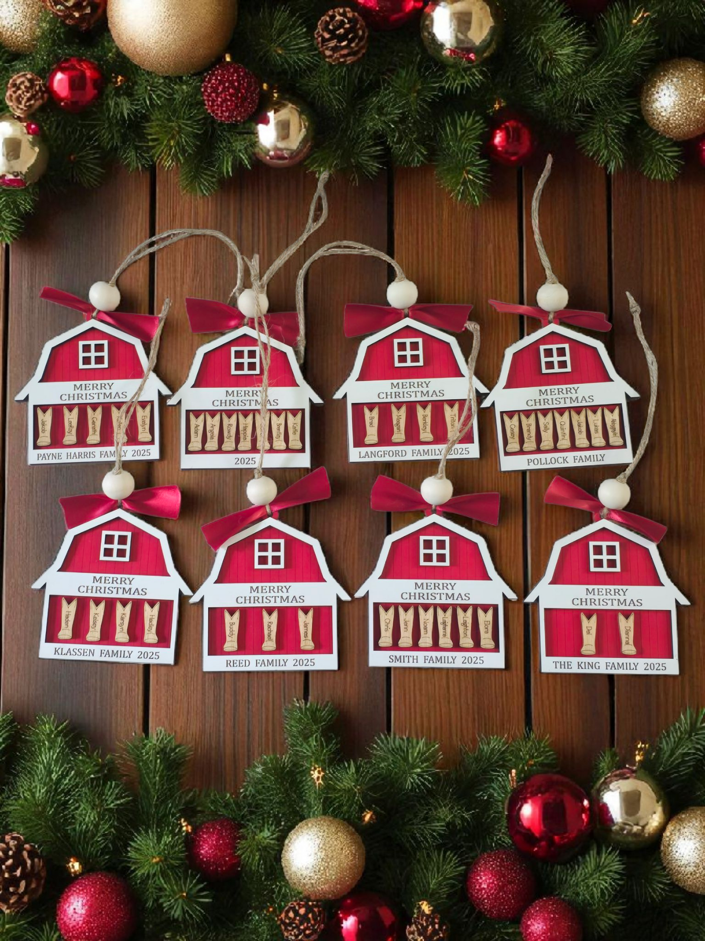 Merry Christmas Boots and Barn personalized Christmas Ornament