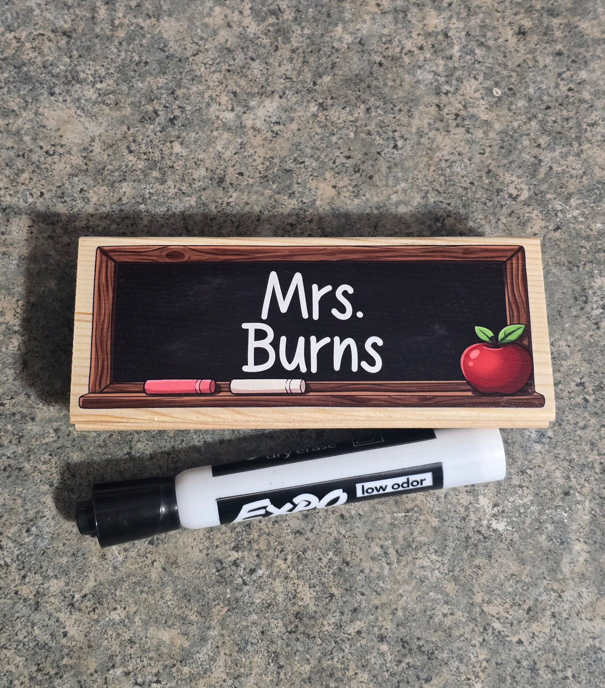 UV printed Teacher Eraser chalkboard theme Personalized