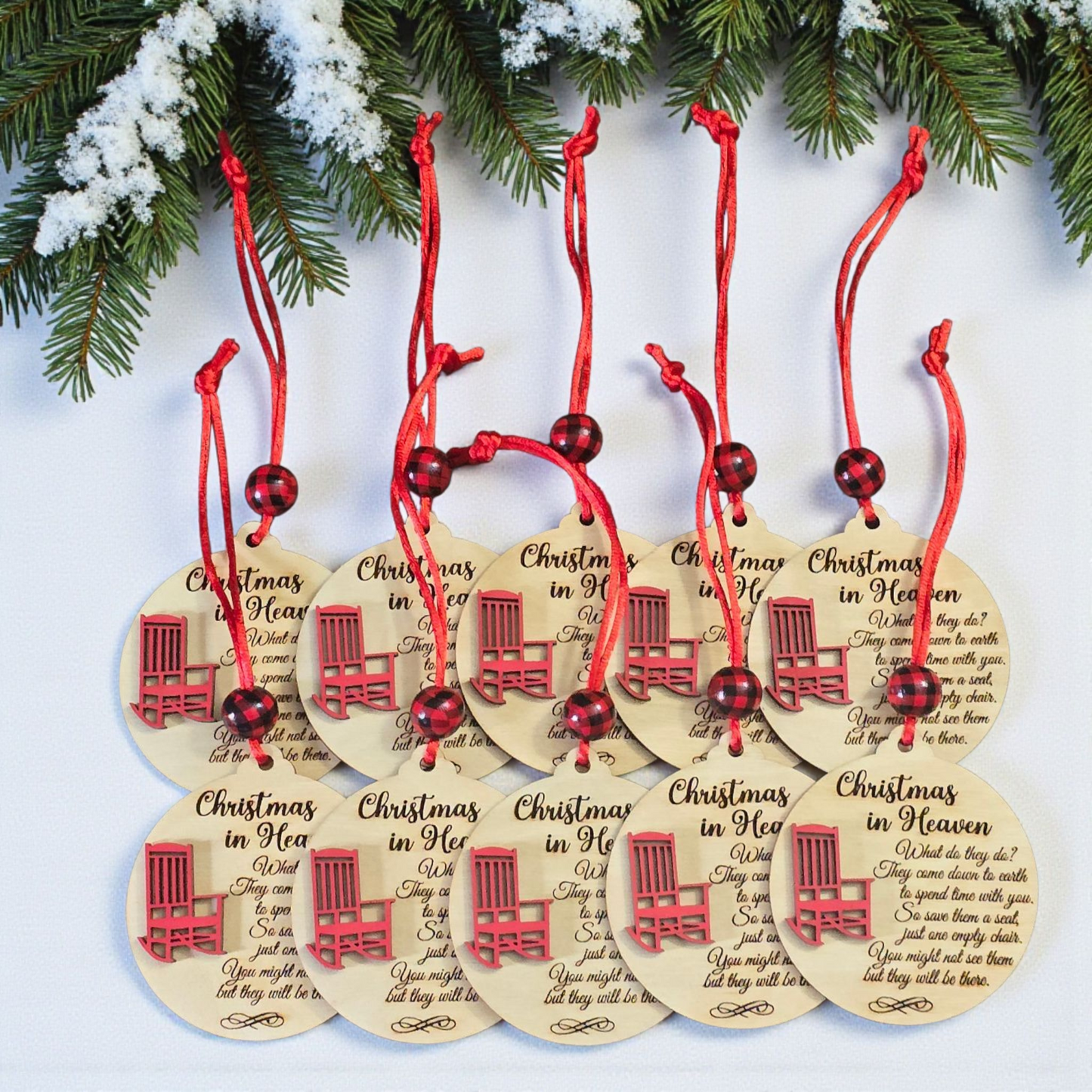 Stained Christmas In Heaven with Bead Memorial