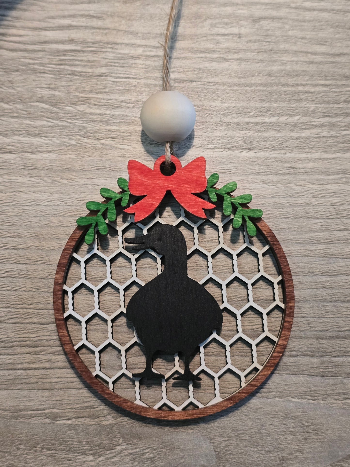 Chicken Wire Farm Animal Christmas Ornament