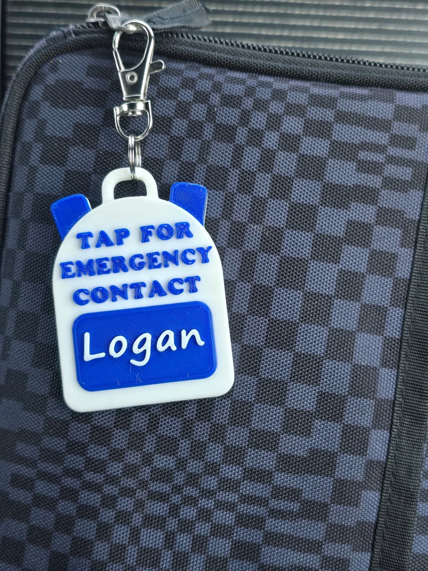 3D printed
NFC emergency bag tag personalized