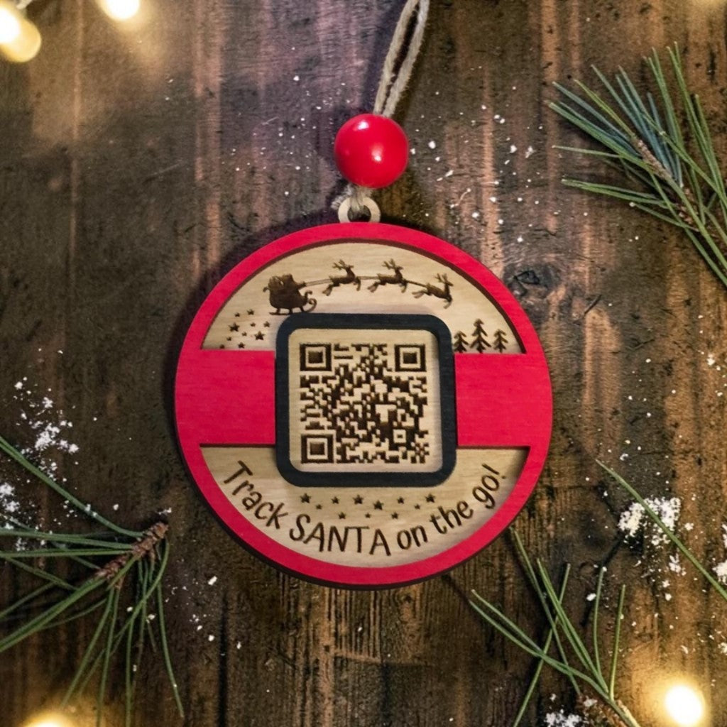 Track Santa on the go belt buckle Christmas Ornament