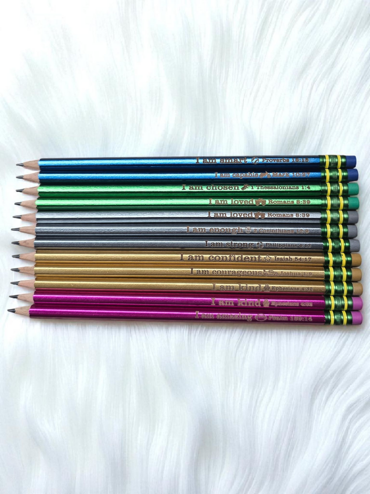 I am School Pencils Pastel, neon and metallic