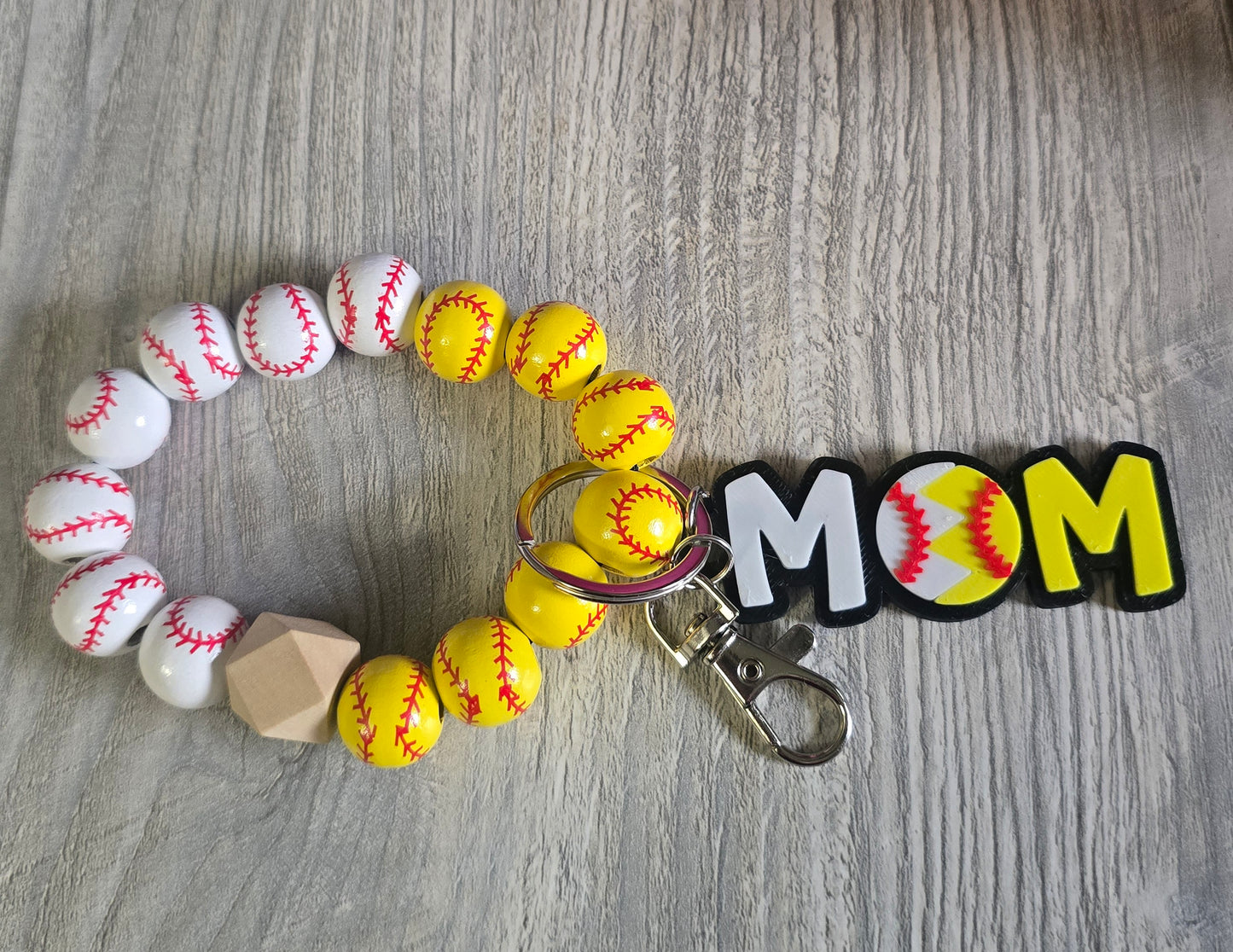 3D printed Mom baseball wristlet