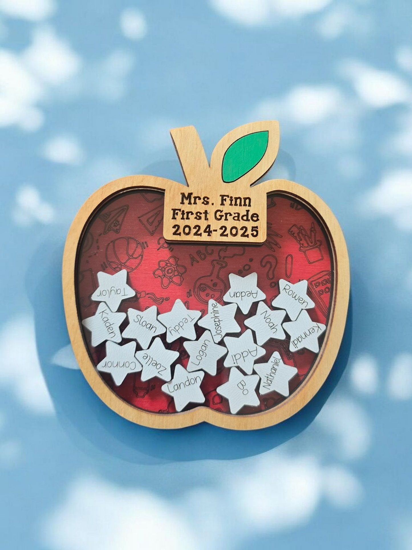 Teacher Apple Shaker with students names personalized