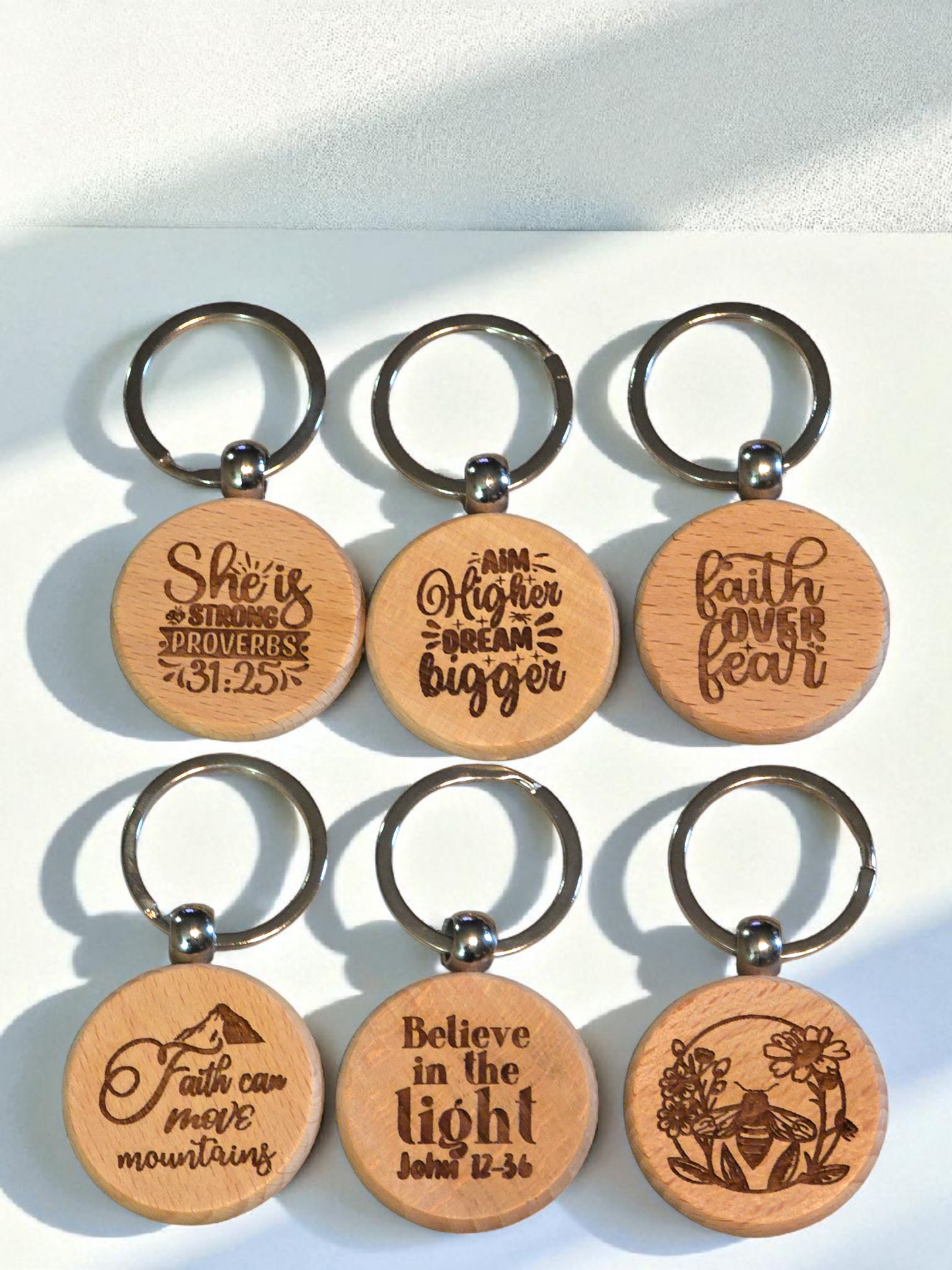 Religious and sassy round keychains