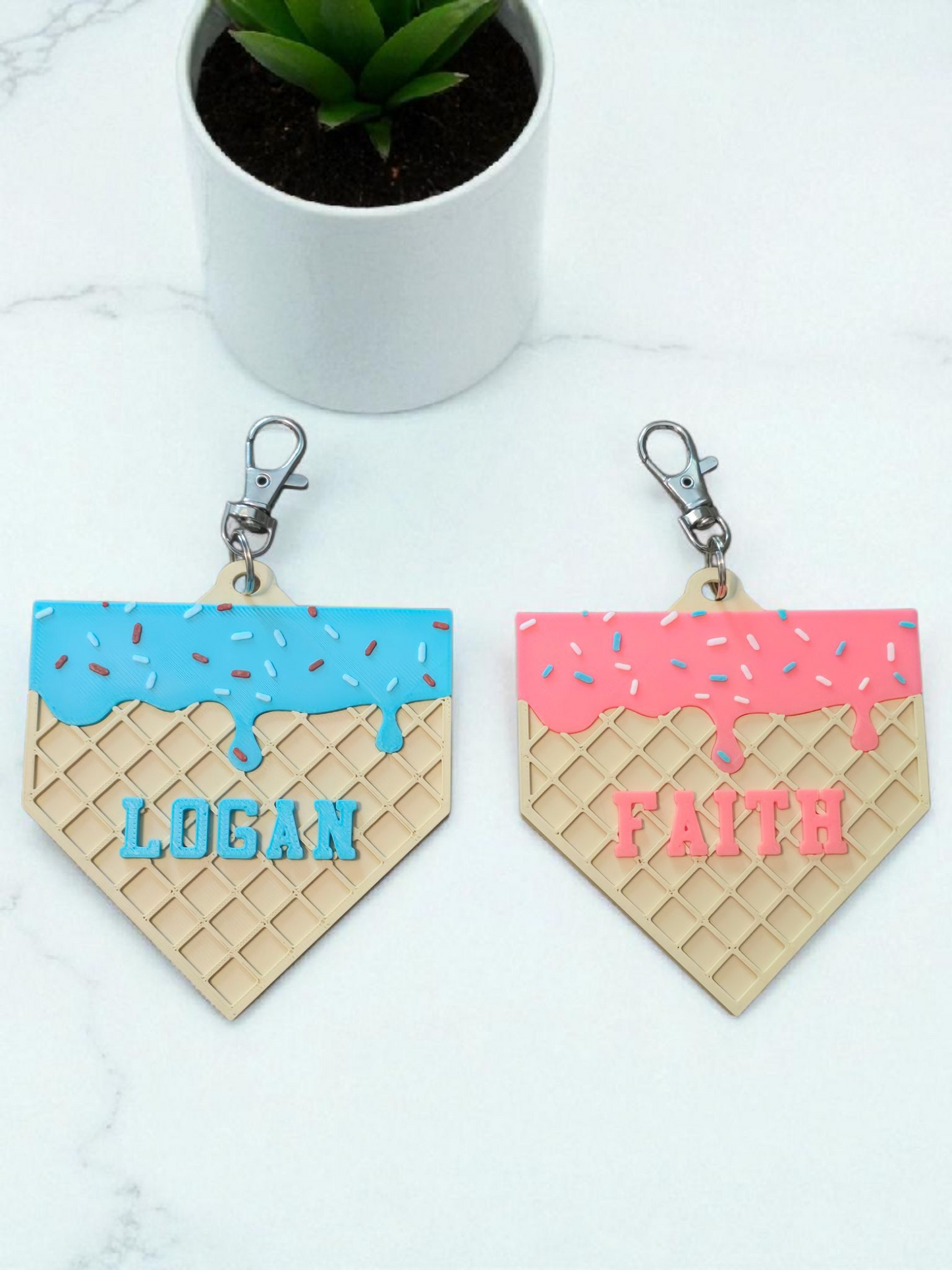 3D printed Ice cream drip bag tag personalized