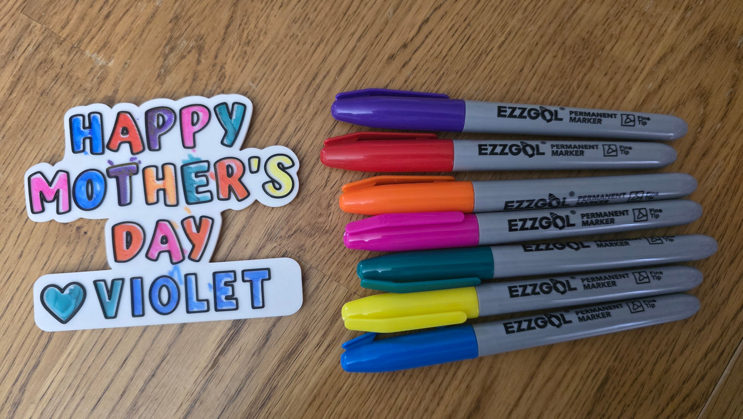 3D printed Happy Mother's Day permanent marker kit personalized